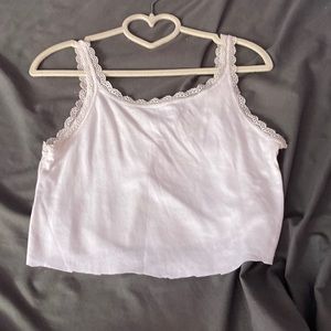 cute white cropped tank